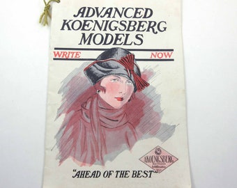 Advanced Koenigsberg Models Vintage 1920s Women's and Children's Hat Crowns Millinery Sundries Catalog or Booklet