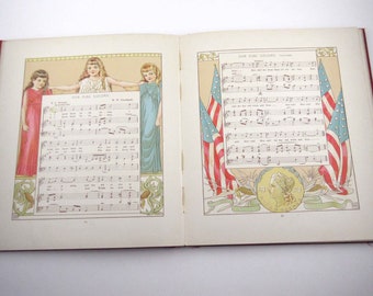 The Child's Garden of Song Vintage 1890s Children's Music Book by William Tomlins Illustrated by Ella Ricketts