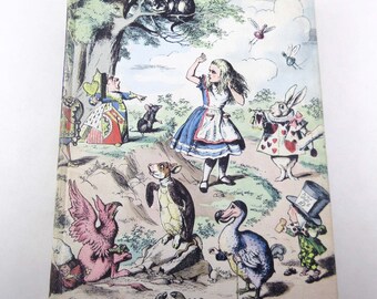 Alice In Wonderland and Through the Looking Glass by Lewis Carroll Vintage 1990s Children's Book Grosset & Dunlap John Tenniel Illustrations