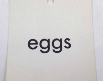 Vintage Children's School Flash Card with Word for Eggs Easter Holiday