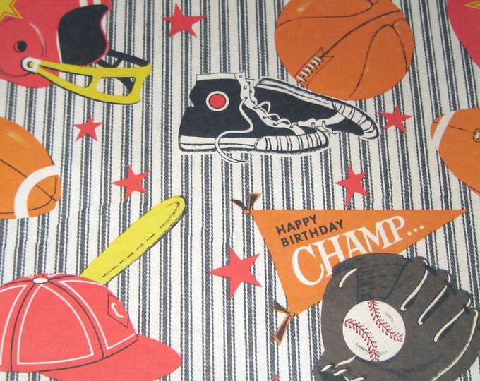 Vintage Sports Themed Wrapping Paper or Gift Wrap With Etsy