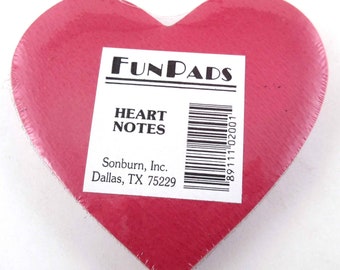 Vintage Red Heart Notes Stationery Fun Pads Writing Paper by Sonburn