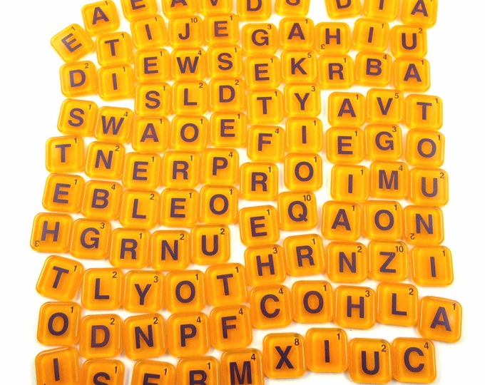 Orange and Black Plastic Letter Tiles or Game Pieces Set of 104 Etsy
