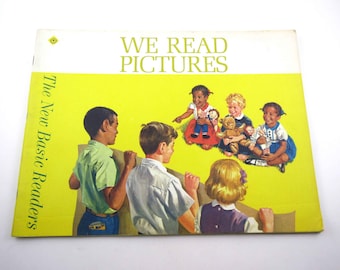 We Read Pictures Vintage 1960s Children's School Workbook by Scott Foresman Ethnic Edition
