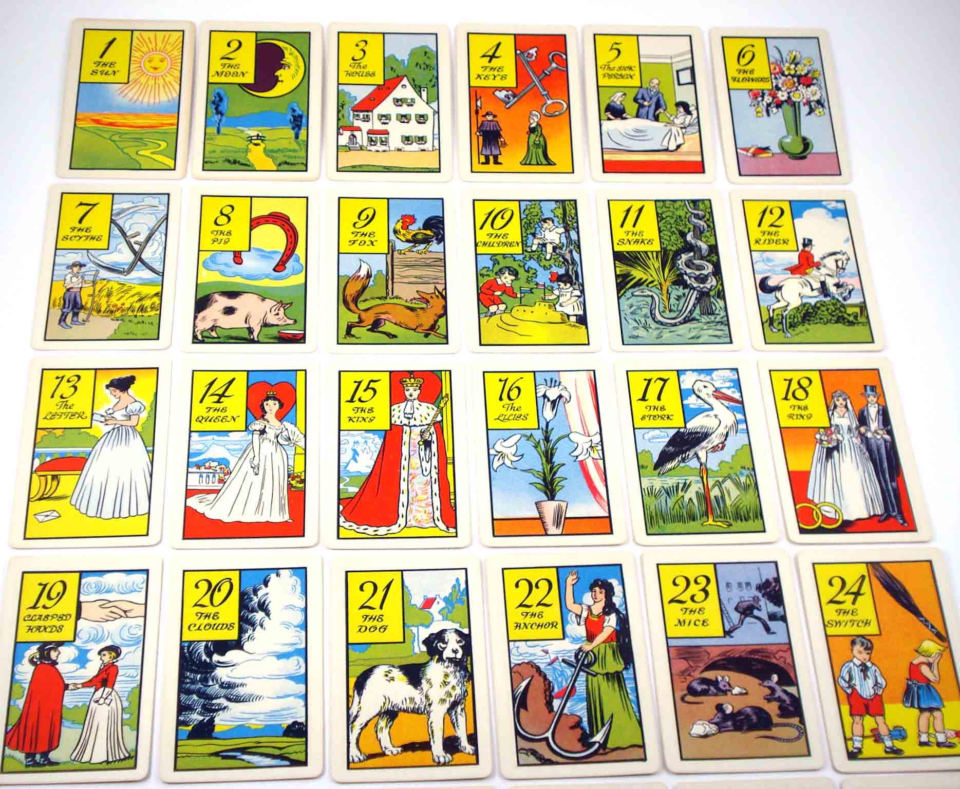 Vintage 1940s Old Gypsy Fortune Telling Cards in Original Box by