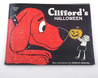 Clifford's Halloween Vintage 1960s Children's Book Big Red Dog by Norman Bridwell