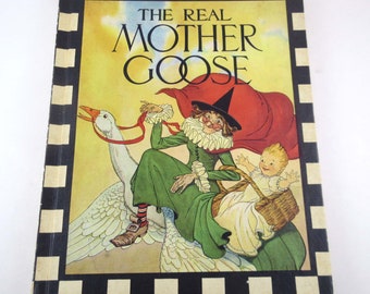 The Real Mother Goose Vintage 1960s Children's Book llustrated by Blanche Fisher Wright