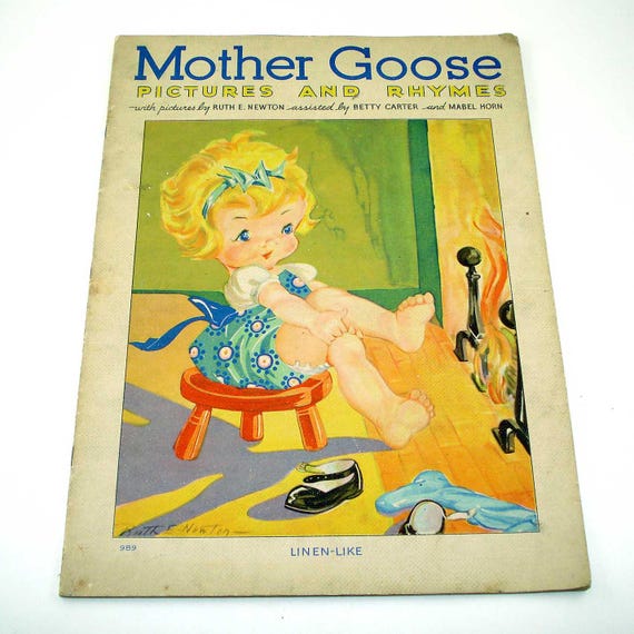 マザーグースの絵本 ヴィンテージ 1930年代 特大児童書 ルース・E 