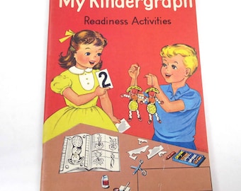 Vintage 1950s My Kindergraph Readiness Activities School Workbook