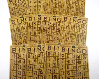 Brown Faux Wood Grain Bingo Cards Set of 12