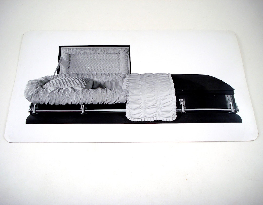 Vintage Coffin or Casket Sample Black White Photograph or Photo