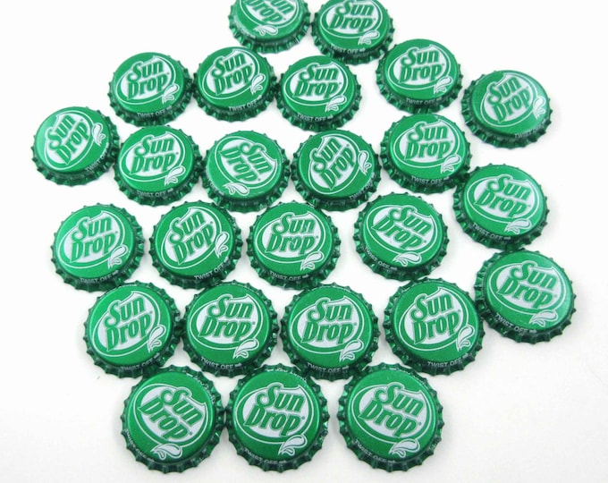 Vintage Bottle Caps Green and White Sun Drop Soda Set of 25 Etsy