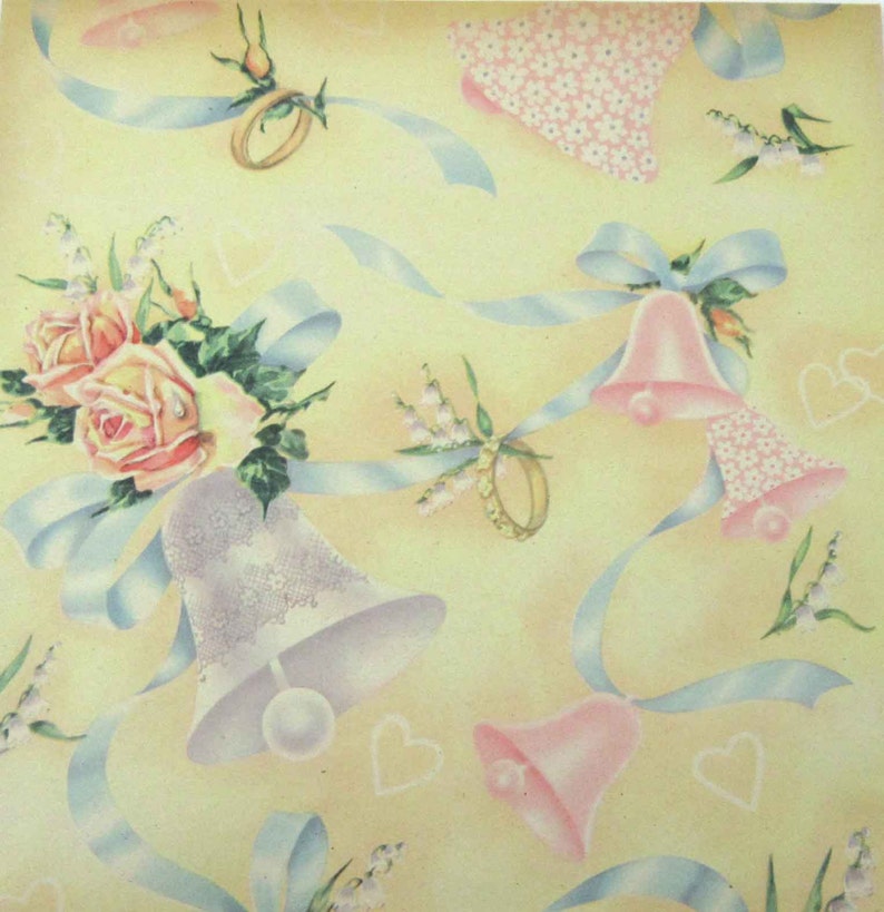 Vintage Wedding Or Bridal Shower Wrapping Paper Gift Wrap
