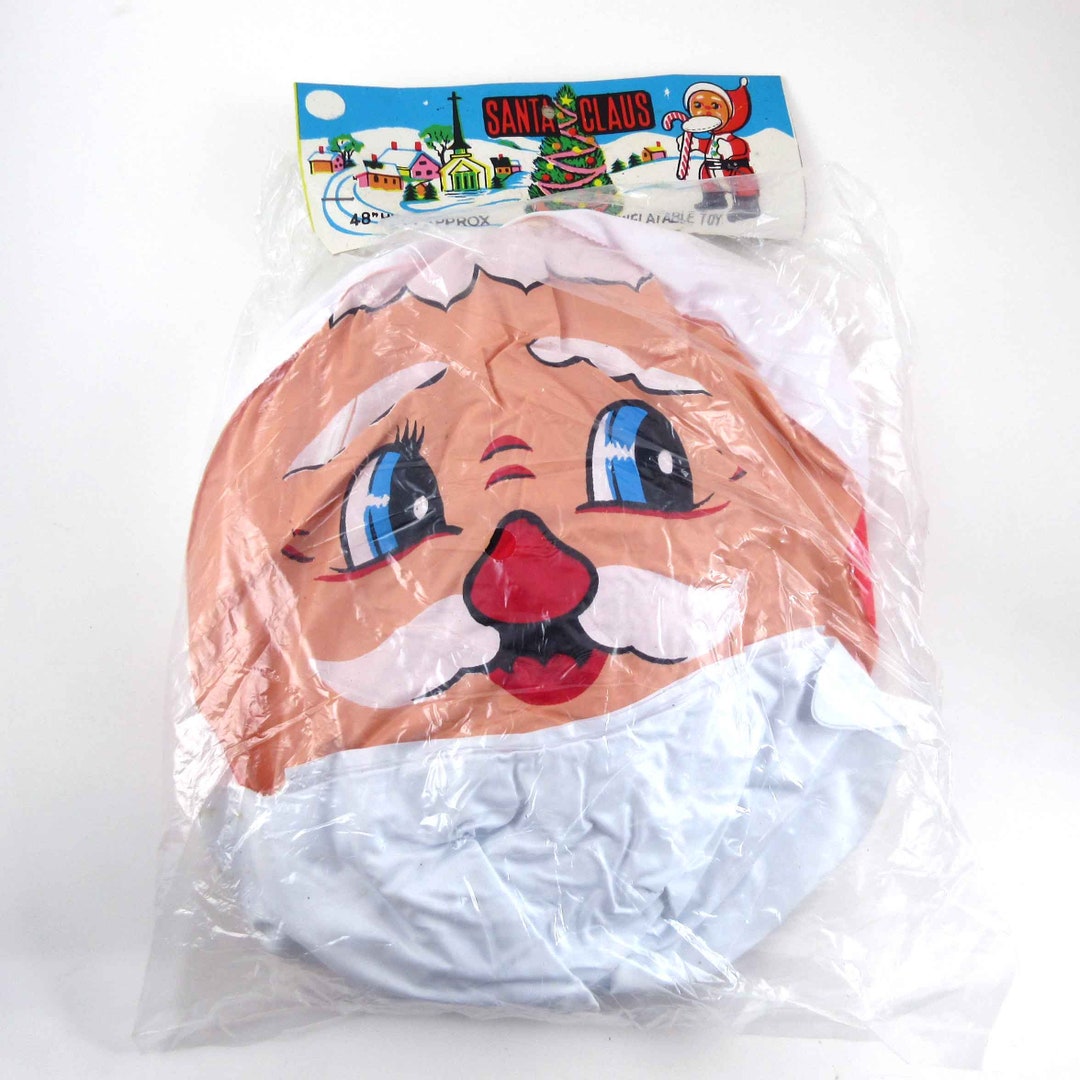 Vintage Christmas Inflatable Blow up Vinyl Santa Claus in Original