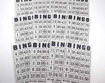 Vintage Bingo Cards by Milton Bradley Set of 12