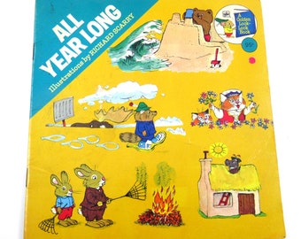 All Year Long Vintage 1970s Children's Book by Richard Scarry