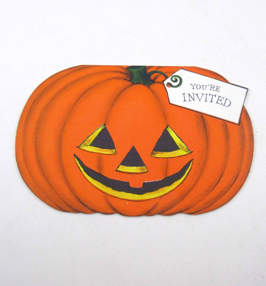 Vintage Unused Halloween Party Invitation Card With Jack O Lantern by ...