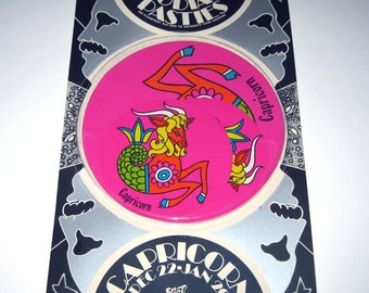 Vintage 1960s or 1970s Set of 6 Zodiac Pasties or Stickers in Original Package Capricorn