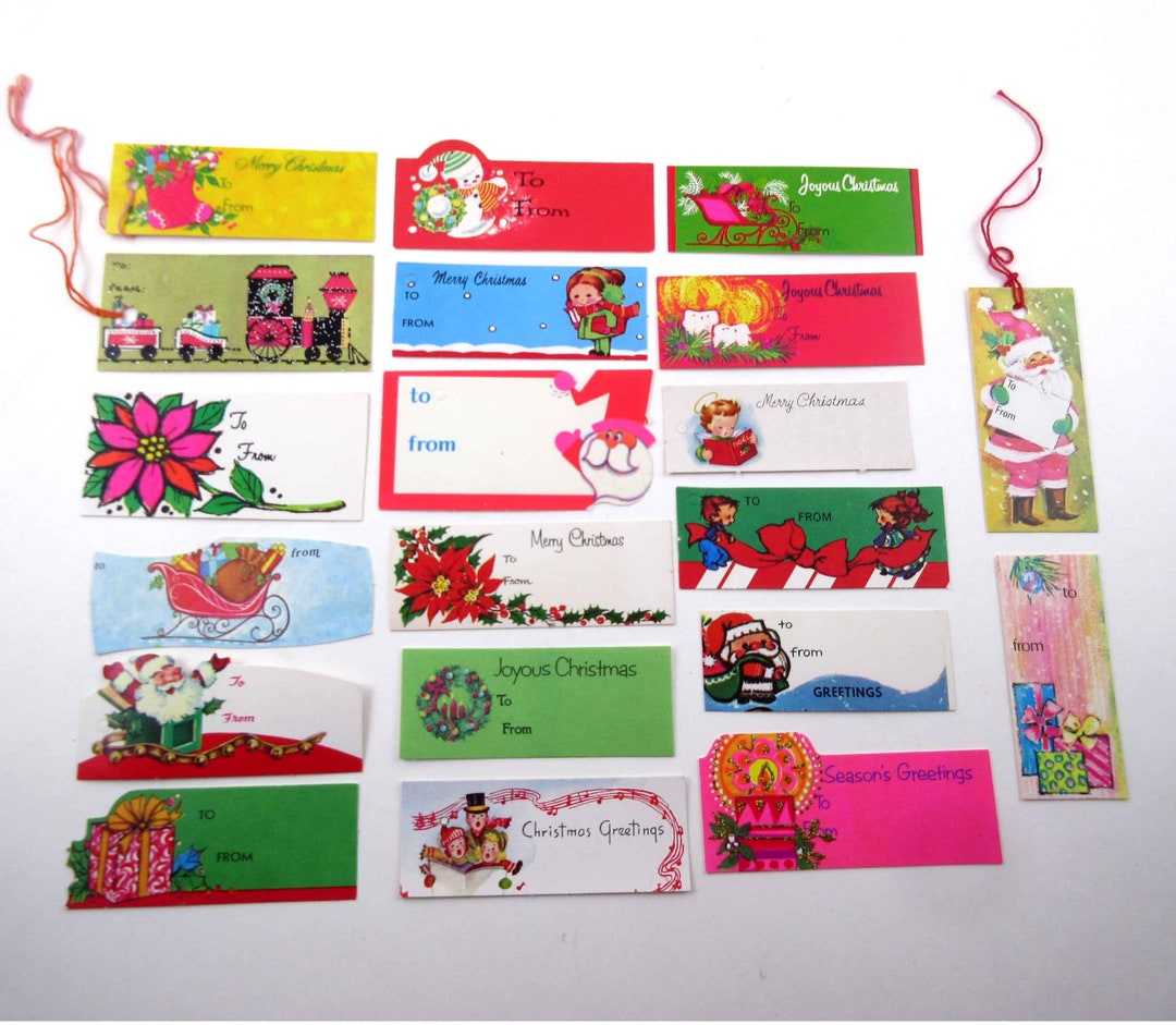 Set of 20 Assorted Unused Vintage Christmas Tags String Tags or Cards ...