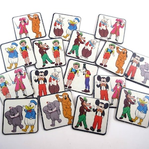 Vintage Children's Game PIeces Cards by Walt Disney Set of 16