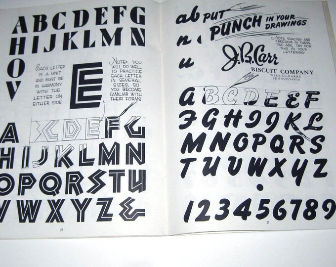 1950s Block Lettering Vintage 1950s or 1960s ABC of Lettering Over Sized Book - Etsy