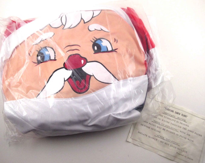 Vintage Christmas Inflatable Blow up Vinyl Whistling Santa Claus Japan