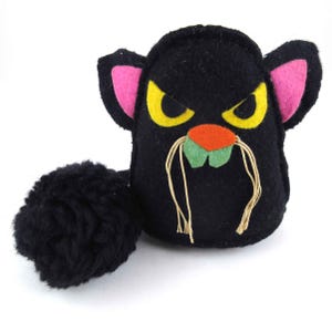Peluche ou animal en peluche chat noir résistant d'Halloween des années 1970 par Hallmark Hong Kong