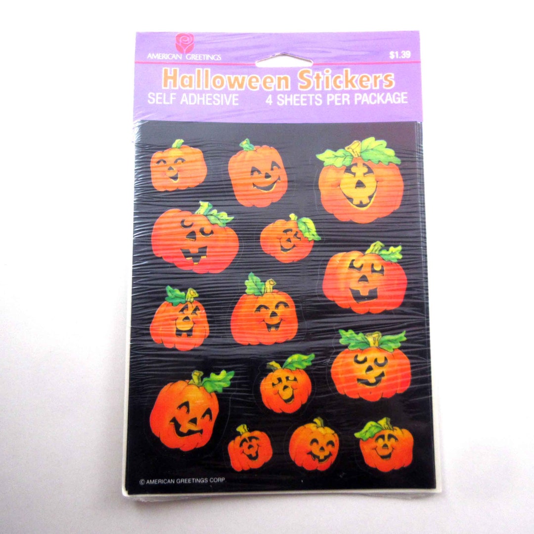Vintage Halloween Jack O Lantern Stickers in Original Unopened Etsy