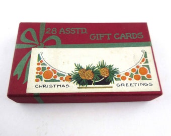 Vintage Christmas Greetings Tag Box Only