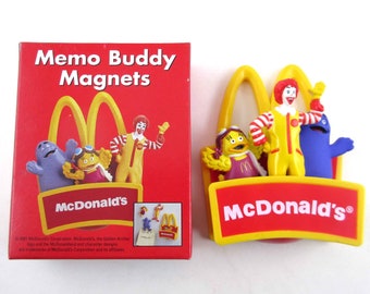 Vintage McDonald's Memo Buddy Magnets Ronald McDonald Grimace Birdie