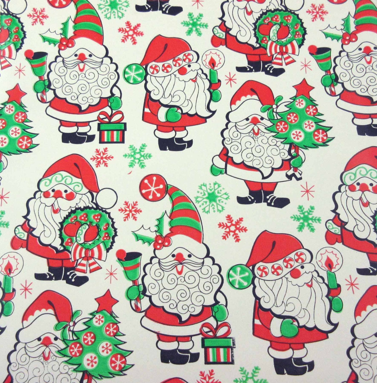 Vintage santa claus wrapping paper