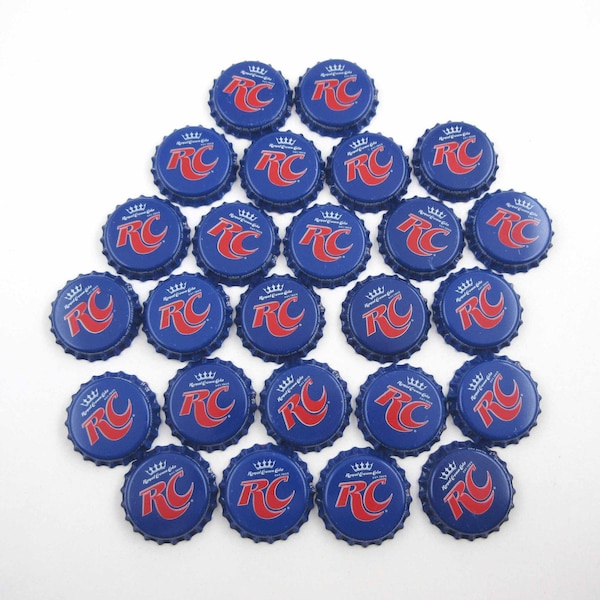 RESERVED 4 PATRICK Vintage Blue RC Cola with Crown Bottle Caps Set of 25