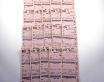 Vintage Louisville & Nashville Railroad Pink Round Trip Coach Tickets Louisville KY Set of 20