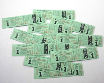 Vintage Little Rock Baseball Company Aqua Green Grandstand Rain Check Tickets Never Used Set of 12