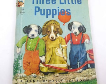 Three Little Puppies Vintage 1950s Rand McNally Children's Book by Ruth Dixon Dale and Sally Rooks