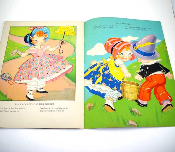 マザーグースの絵本 ヴィンテージ 1930年代 特大児童書 ルース・E 