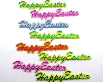 Vintage Happy Easter Words Novelty Cupcake Picks or Toppers Set of 8 Lot C