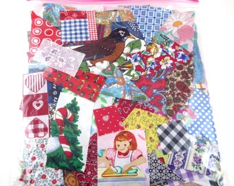 Huge Bag of Assorted Fabric Scraps Pieces or Material Lot C