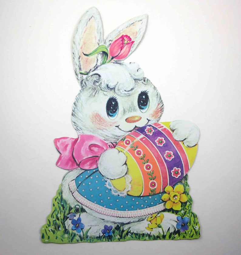 Jahrgang Gestanzte Karton Oster Deko Mit Kaninchen H U00e4lt Ein