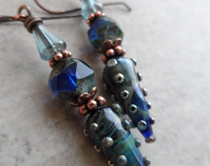 Cool Spindles Artisanmade Lampwork, Czech Glass and Copper Wire