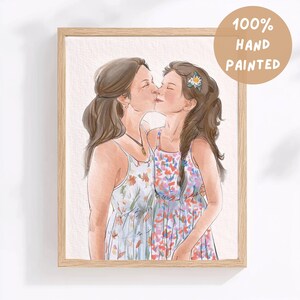 Mother&#39;s Day Gift, Family Portrait, Custom Painting For Her, Custom Portrait From Photo, Portraits From Photos, Custom Portrait for Mom