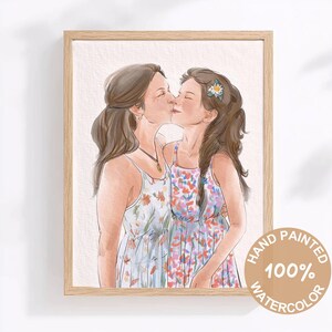 Mother&#39;s Day Gift, Family Portrait, Custom Painting For Her, Custom Portrait From Photo, Portraits From Photos, Custom Portrait for Mom