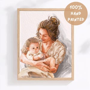 Mother&#39;s Day Gift, Family Portrait, Custom Painting For Her, Custom Portrait From Photo, Portraits From Photos, Custom Portrait for Mom