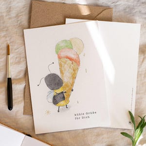Greeting card &quot;cool greetings&quot; | Postcard | Watercolor | high-quality print | A6