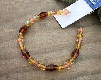 John Bead Czech Strand 7-inch, Honey