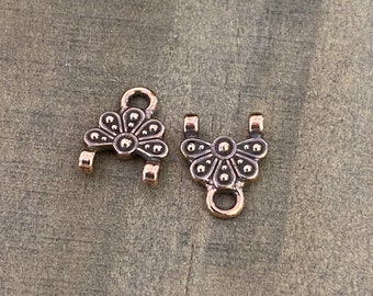 Oasis Stitch-in Link, Antiqued Copper Plate, Sold by the Pair