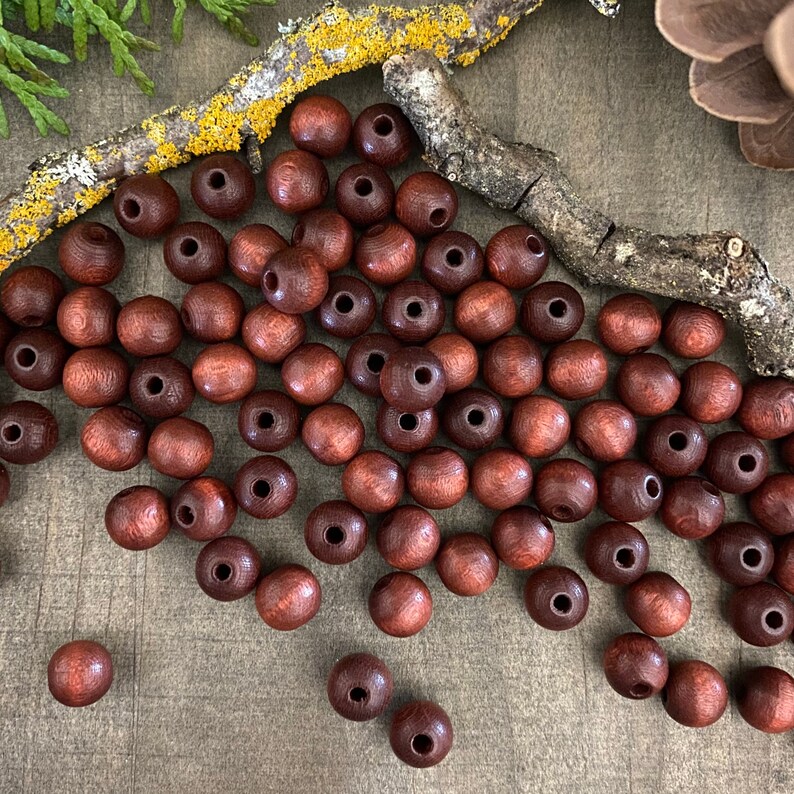 8mm wooden beads smooth mahogany 100 beads