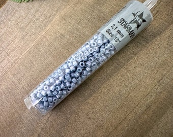 Luster Blue, Size 10/0 Czech, Cylinder, 8.9 gram tube, fits size 10/0 stitch-in perfectly