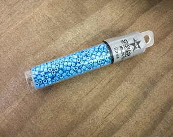 Pearl Shine Aqua, Size 10/0 Czech, Cylinder, 8.9 gram tube, fits size 10/0 stitch-in perfectly