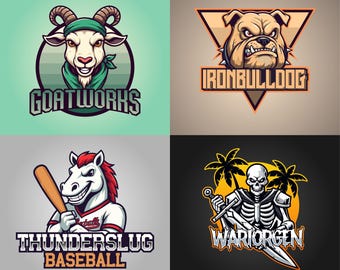 Mascot logo maker for small businesses, graphic designer, logo template, brand identity, logo creation, professional logo designer